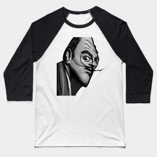 Salvador Dali Black & White Baseball T-Shirt